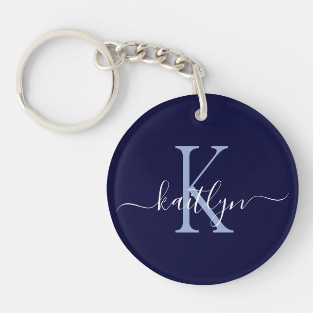 Monogramme Initial Nom Bleu Marine (Devant)