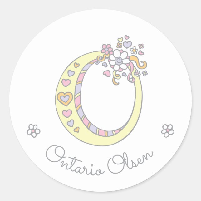 Monogramme initial O autocollants de nom d'identif (Devant)