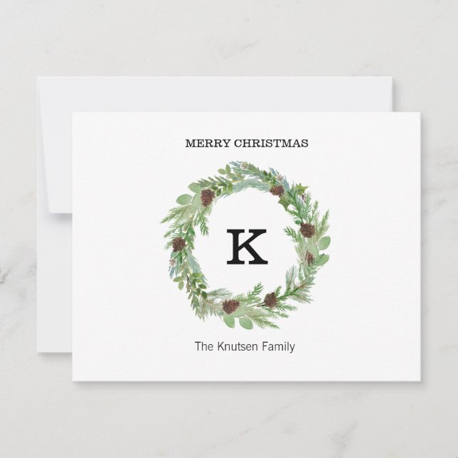 Monogramme Initial Pas de carte de Noël photo (Devant)