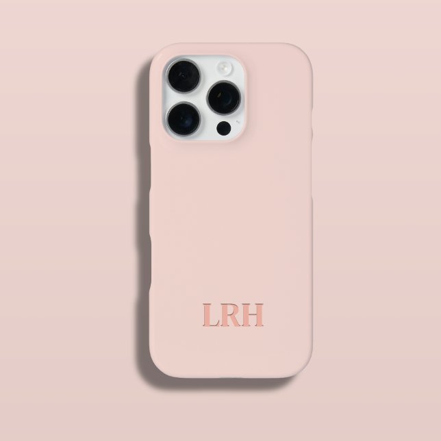 Monogramme Initial Simple Double Couche Boho Pêche (Peachy blush tones popular monogrammed iphone case)
