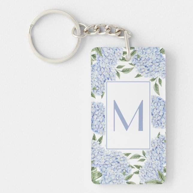 Monogramme Initial Simple Hydrangea Bleue Personna (Devant)