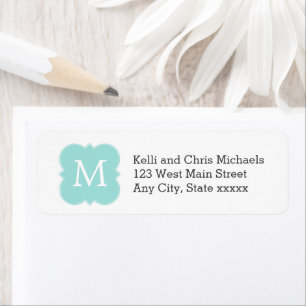 Monogramme initial vert menthe Élégant