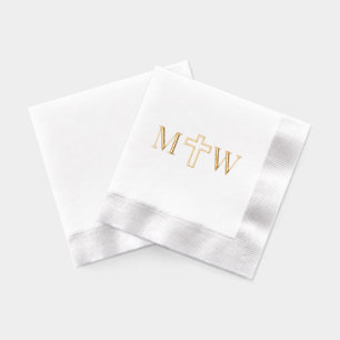 Monogramme Initiale 2 Couple Croix Simple Élégant