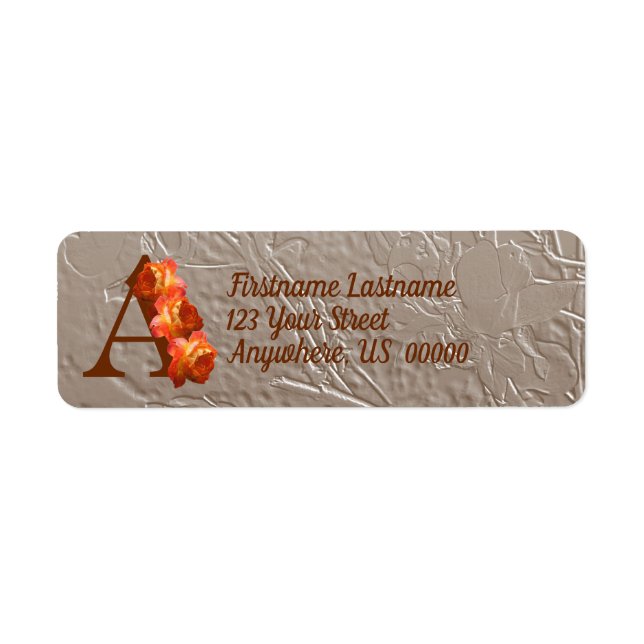 Monogramme initiale A Adresse Rose Orange (Devant)
