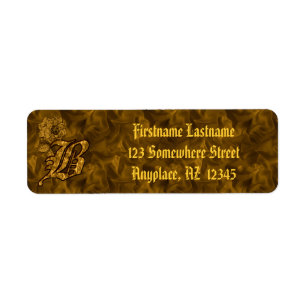 Monogramme Initiale B Or Paon Retour Adresse