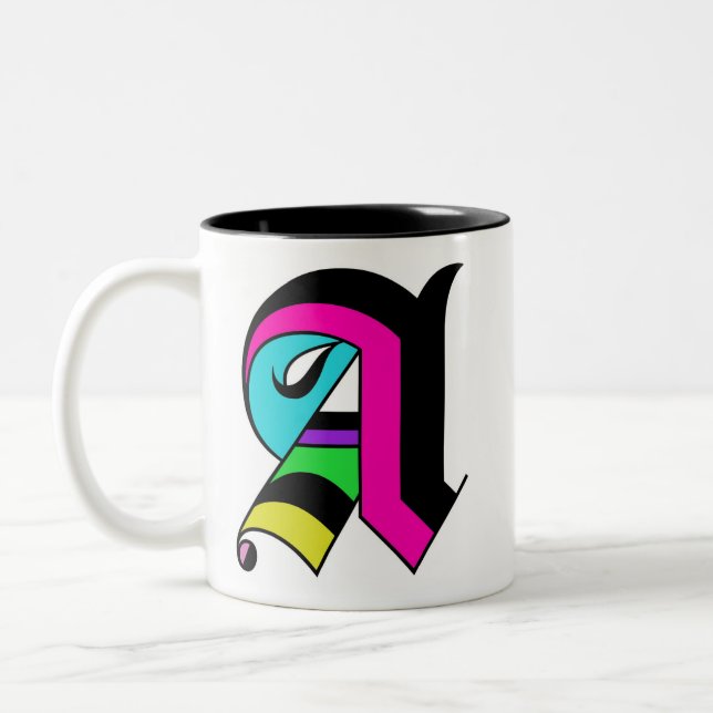 Monogramme Initiale D'Une Mug (Gauche)