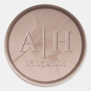 Monogramme Initiale et Date Hazel Sticker de cire