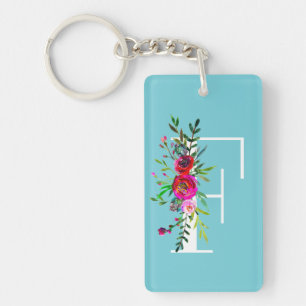 Monogramme Initiale F Lettre Floral Couleur Person