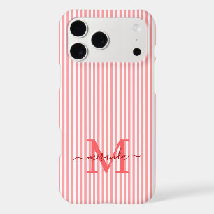 Monogramme initiales avec rayures rouges et blanch