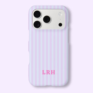 Monogramme Initiales Minuscules Vintage Rayure Pop