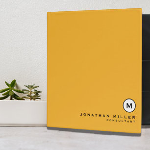Monogramme Jaune Professionnel Classeur initial de