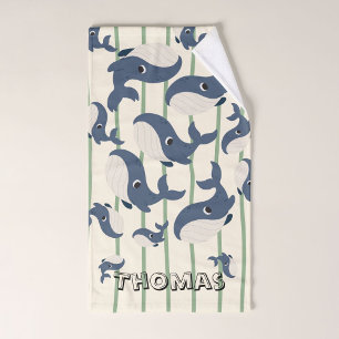 Monogramme joli baleine motif Stripes