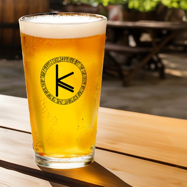 Monogramme K - Style viking - Verre à pinte (Créateur téléchargé)