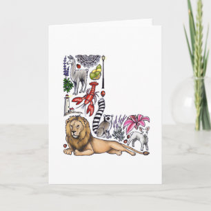 Monogramme "L" carte de note