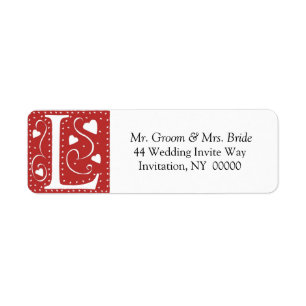 Monogramme L Coeurs Rouge Blanc Mariage Couleurs R