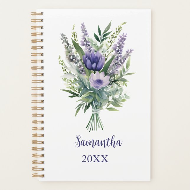 Monogramme Lavande Fleurs pourpres Eucalyptus annu (Devant)