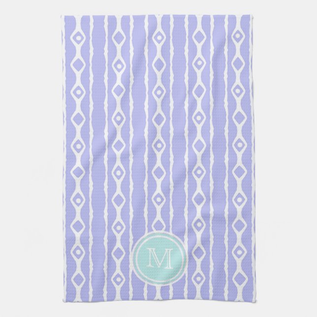 Monogramme : Le blanc pourpre barre la serviette (Vertical)