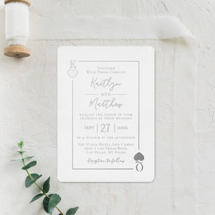 Monogramme Lecture Carte Mariage Real Silver Foil