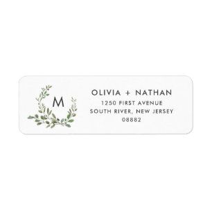 Monogramme l'épousant minimaliste du feuillage  