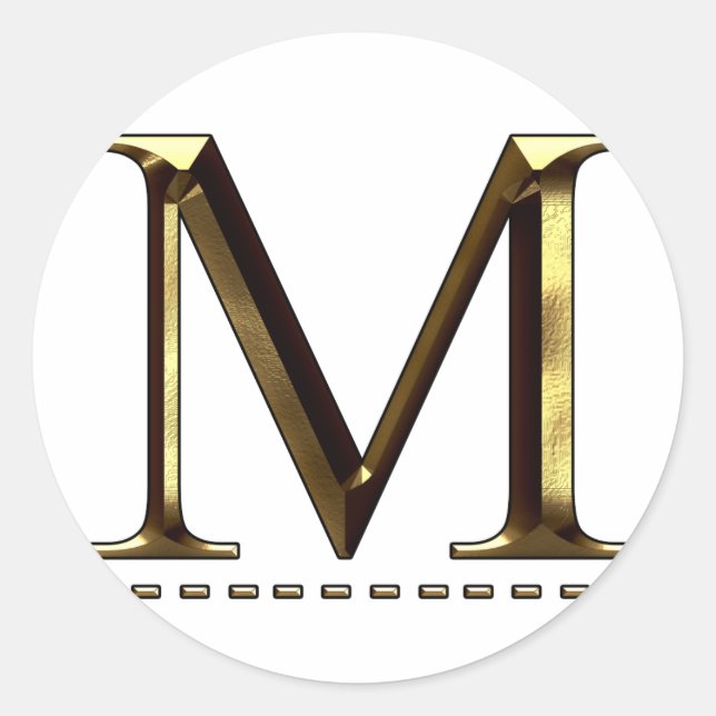 Monogramme lettre d'or M Votre Sticker (Devant)
