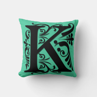 Monogramme lettre initiale K - Coussin