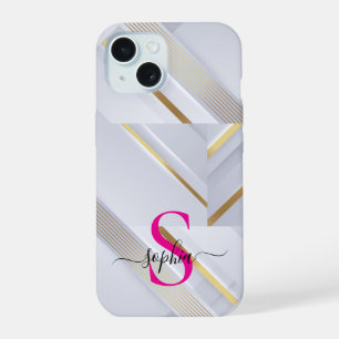 monogramme lignes dorées marbre blanc