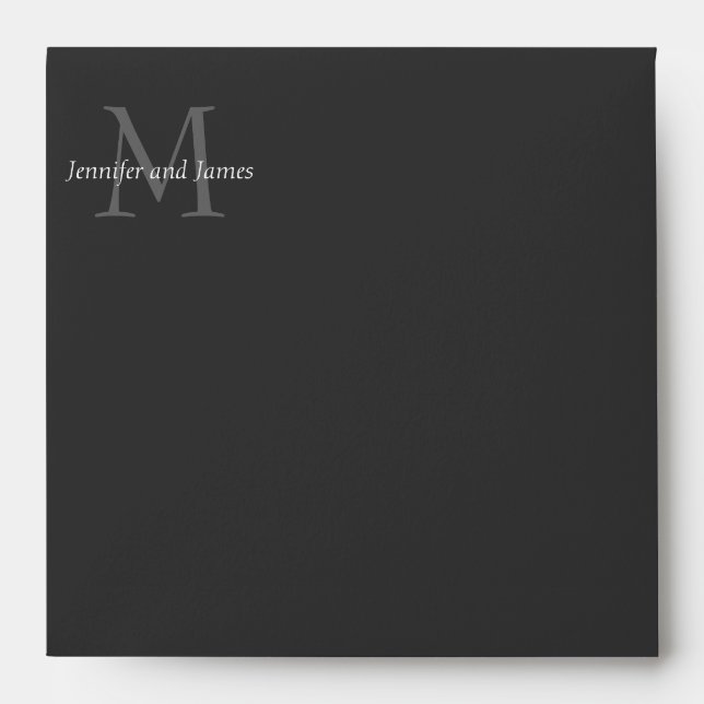 Monogramme M Logo Enveloppe Faire-part de mariage  (Devant)