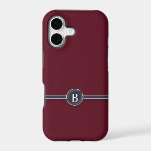 Monogramme Machine à Écrire Bouton Ligne Noire sur