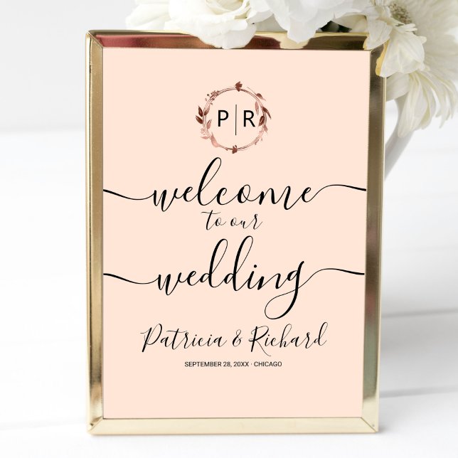 Monogramme Mariage Affiche de bienvenue (Créateur téléchargé)