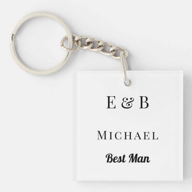 Monogramme Mariage Best Man Cadeau Black personnal (Devant)