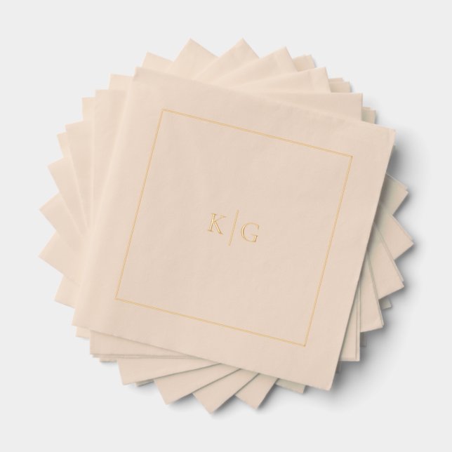 Monogramme Mariage classique Cadres dorés personna (Insitu (empilé))