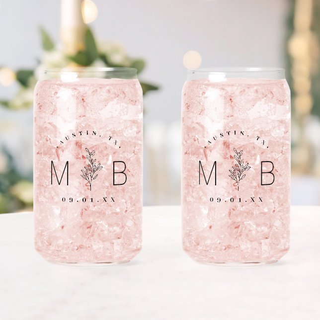 Monogramme Mariage de tige florale rustique (Insitu (Mariage))