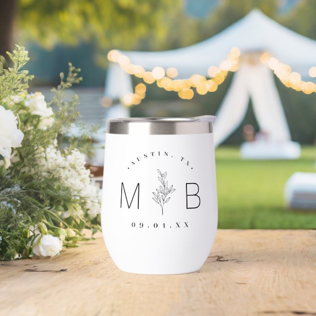 Monogramme Mariage de tige florale rustique (Extérieur)