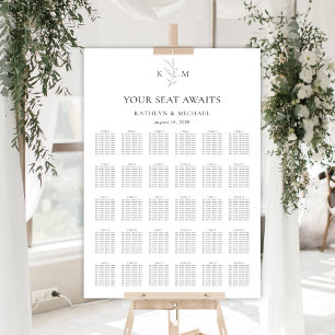 Monogramme Mariage en feuille d'olive 30 Tableau d