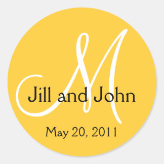 Monogramme mariage Enregistrer la date Sticker jau