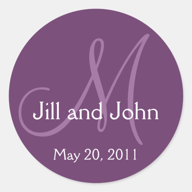 Monogramme Mariage Enregistrer la date Sticker vio (Devant)