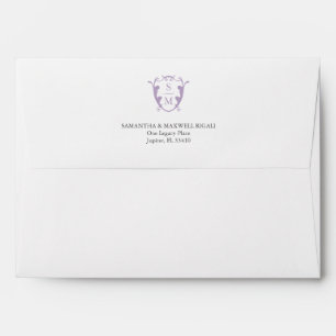 Monogramme Mariage Inviter Enveloppes Lilac