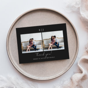 Monogramme Mariage Merci photo noir et blanc