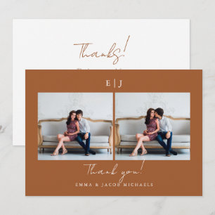 Monogramme Mariage Merci Photo Terracotta