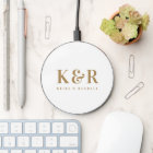 Monogramme mariage minimaliste Or simple et blanc