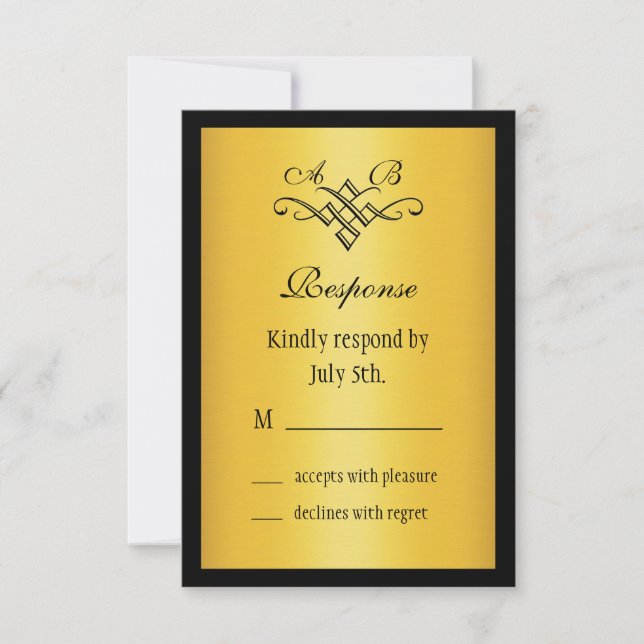 Monogramme Mariage RSVP Gold (Devant)