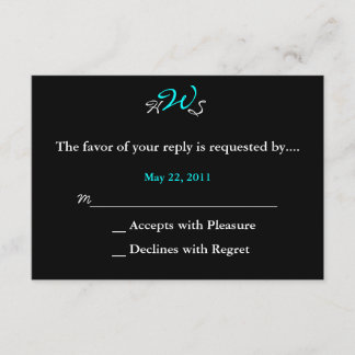 Monogramme Mariage RSVP noir blanc