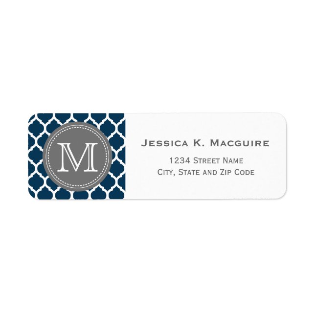 Monogramme Marine bleu et gris (Devant)