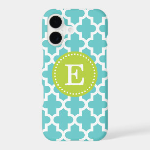 Monogramme marocain moderne turquoise et vert