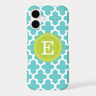 Monogramme marocain moderne turquoise et vert