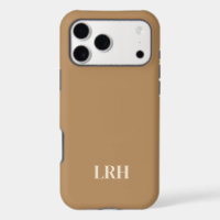 Monogramme Marron Chameau Minimaliste Moderne Init