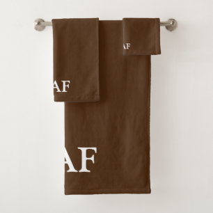 Monogramme Marron et Blanc Bloc Fonte