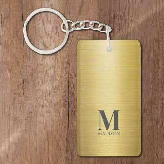 Monogramme métallique brossé d'or