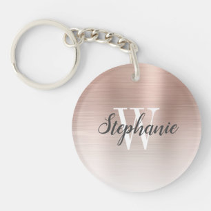 Monogramme métallique brossé Rose personnalisé Or