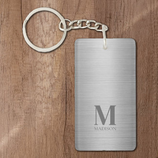 Monogramme métallique gris argenté